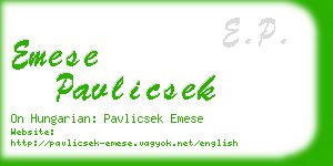 emese pavlicsek business card